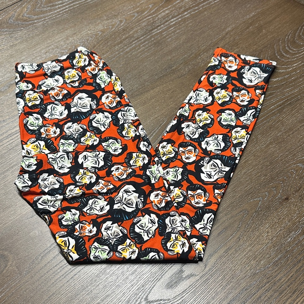 LuLaRoe Women's Leggings with Dracula Face Pattern